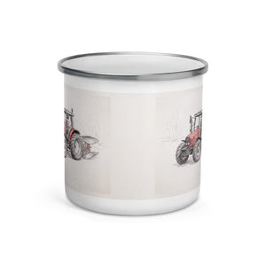 Furrow & Fields Massey Ferguson 6255 Pencil Sketch | Enamel Mug Quality Farmers Merch