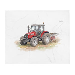 Furrow & Fields Massey Ferguson 6255 Watercolor | Throw Blanket Quality Farmers Merch