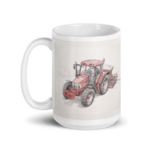 Furrow & Fields McCormick MC115 Pencil Sketch | White Glossy Mug Quality Farmers Merch