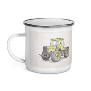 Furrow & Fields Mercedes-Benz MB-trac 1100 Pencil Sketch | Enamel Mug Quality Farmers Merch