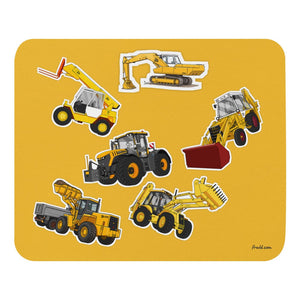 Furrow & Fields Mouse Pad JCB Mouse Pad No. 3 | Coloured Background Quality Farmers Merch