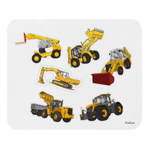 Furrow & Fields Mouse Pad JCB Mouse Pad No. 3 | White Background Quality Farmers Merch