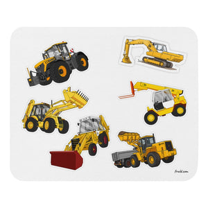 Furrow & Fields Mouse Pad JCB Mouse Pad No. 4 | White Background Quality Farmers Merch