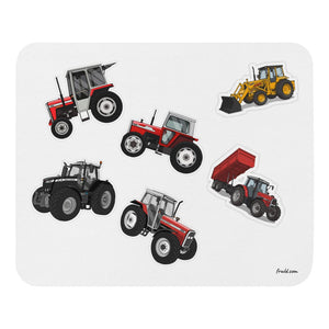 Furrow & Fields Mouse Pad Massey Ferguson Mouse Pad No. 2 | White Background Quality Farmers Merch