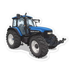 Furrow & Fields New Holland TM 135 | Bubble-free stickers Quality Farmers Merch