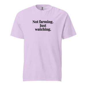 Furrow & Fields Orchid / S Not Farming. Just Watching. | Unisex Premium T-shirt Quality Farmers Merch