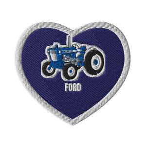 Furrow & Fields Patch I Love Ford 5000 Heart | Embroidered Patch Quality Farmers Merch