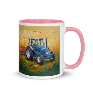 Furrow & Fields Pink / 11 oz Ford 7810 Generation III Splash Art | Mug with Color Inside Quality Farmers Merch