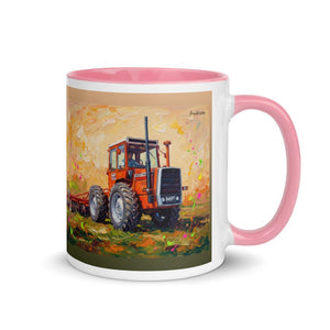 Furrow & Fields Pink / 11 oz Massey Ferguson 1200 Splash Art | Mug with Color Inside Quality Farmers Merch