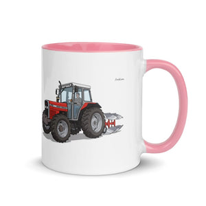 Furrow & Fields Pink / 11 oz Massey Ferguson 375 | Mug with Color Inside Quality Farmers Merch