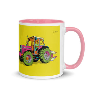 Furrow & Fields Pink / 11 oz Massey Ferguson 375 Pop Art | Mug with Color Inside Quality Farmers Merch