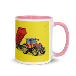 Furrow & Fields Pink / 11 oz Massey Ferguson 6180 Pop Art | Mug with Color Inside Quality Farmers Merch