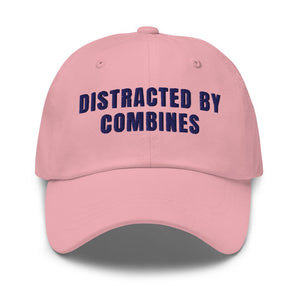 Furrow & Fields Pink Distracted by Combines | Classic Dad Hat Quality Farmers Merch