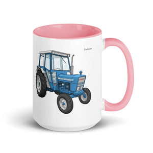Furrow & Fields Pink Ford 4600 Cartoon | 15 oz Mug with Color Inside Quality Farmers Merch