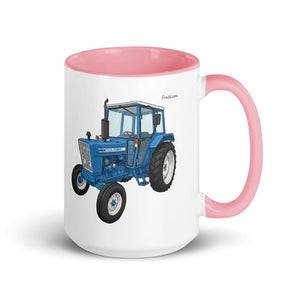Furrow & Fields Pink Ford 4600 Cartoon (Side) | 15 oz Mug with Color Inside Quality Farmers Merch