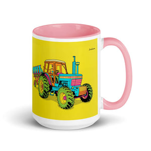 Furrow & Fields Pink Ford 9700 Pop Art | 15 oz Mug with Color Inside Quality Farmers Merch