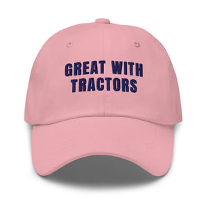 Furrow & Fields Pink Great with Tractors | Classic Dad Hat Quality Farmers Merch