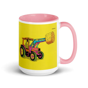 Furrow & Fields Pink Massey Ferguson 3070 Autotronic Pop Art | 15 oz Mug with Color Inside Quality Farmers Merch