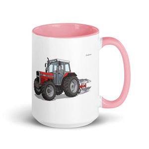 Furrow & Fields Pink Massey Ferguson 375 | 15 oz Mug with Color Inside Quality Farmers Merch