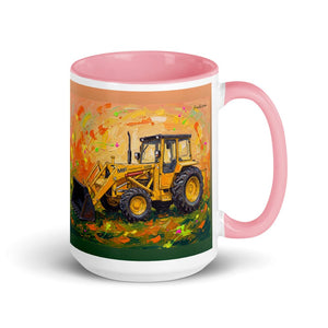 Furrow & Fields Pink Massey Ferguson 50E Splash Art | 15 oz Mug with Color Inside Quality Farmers Merch