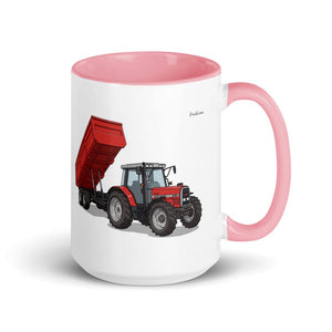Furrow & Fields Pink Massey Ferguson 6180 | 15 oz Mug with Color Inside Quality Farmers Merch