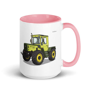 Furrow & Fields Pink Mercedes-Benz MB-trac 1100 Illustration | 15 oz Mug with Color Inside Quality Farmers Merch