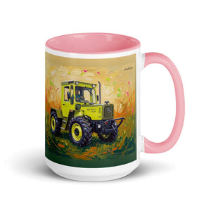 Furrow & Fields Pink Mercedes-Benz MB-trac 1100 Splash Art | 15 oz Mug with Color Inside Quality Farmers Merch