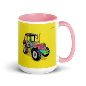 Furrow & Fields Pink Renault 106-54 TL Pop Art | 15 oz Mug with Color Inside Quality Farmers Merch