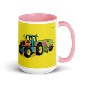 Furrow & Fields Pink Renault Atles 926 RZ Pop Art | 15 oz Mug with Color Inside Quality Farmers Merch