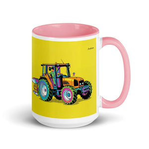 Furrow & Fields Pink Renault Ceres 340X Pop Art | 15 oz Mug with Color Inside Quality Farmers Merch