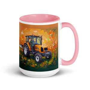 Furrow & Fields Pink Renault Ceres 340X Splash Art | 15 oz Mug with Color Inside Quality Farmers Merch