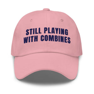 Furrow & Fields Pink Still Playing With Combines | Classic Dad Hat Quality Farmers Merch