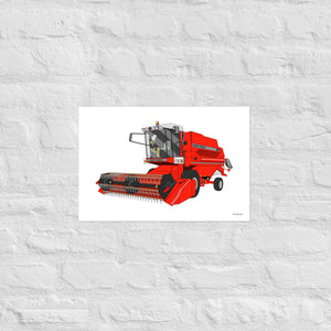 Furrow & Fields Poster 1994 Massey Ferguson 32 Combine Harvester | Poster Quality Farmers Merch