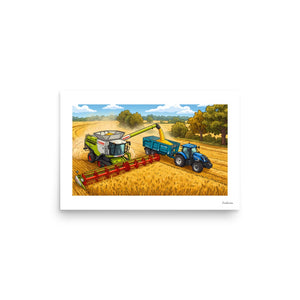 Furrow & Fields Poster CLAAS Harvest Time | Poster Quality Farmers Merch