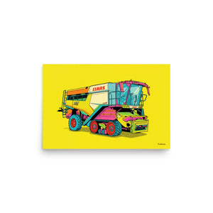 Furrow & Fields Poster CLAAS Lexion 8600 TerraTrac Pop Art | Poster Quality Farmers Merch