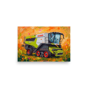Furrow & Fields Poster CLAAS Lexion 8600 TerraTrac Splash Art | Poster Quality Farmers Merch