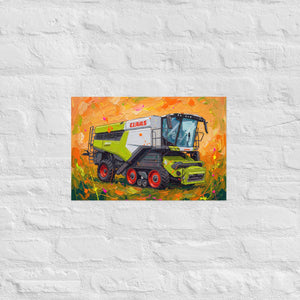 Furrow & Fields Poster CLAAS Lexion 8600 TerraTrac Splash Art | Poster Quality Farmers Merch