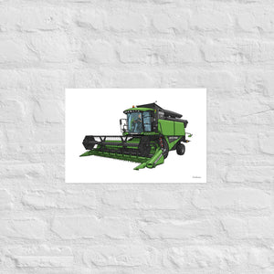 Furrow & Fields Poster Deutz-Fahr 6060 HTS Combine | Poster Quality Farmers Merch