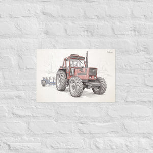 Furrow & Fields Poster Fiat 1880 Pencil Sketch | Poster Quality Farmers Merch