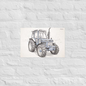 Furrow & Fields Poster Ford 5610 Force II Pencil Sketch | Poster Quality Farmers Merch