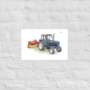 Furrow & Fields Poster Ford 6640 SLE Watercolor | Poster Quality Farmers Merch