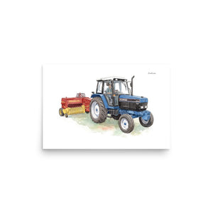 Furrow & Fields Poster Ford 6640 SLE Watercolor | Poster Quality Farmers Merch