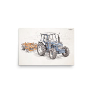 Furrow & Fields Poster Ford 7810 Generation III Pencil Sketch | Poster Quality Farmers Merch