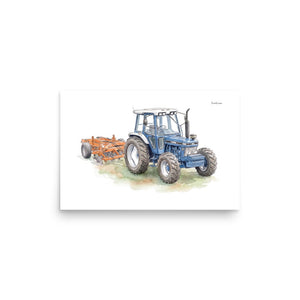 Furrow & Fields Poster Ford 7810 Generation III Watercolor | Poster Quality Farmers Merch