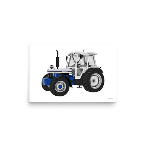 Furrow & Fields Poster Ford 7810 Jubilee Edition Silver Tractor | Poster Quality Farmers Merch