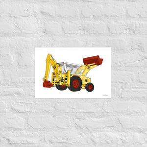 Furrow & Fields Poster JCB 3C II Backhoe | Poster Quality Farmers Merch