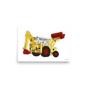 Furrow & Fields Poster JCB 3C II Backhoe | Poster Quality Farmers Merch