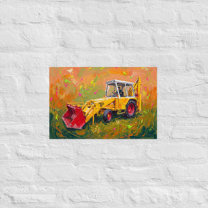 Furrow & Fields Poster JCB 3C II Splash Art | Poster Quality Farmers Merch