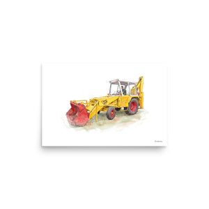 Furrow & Fields Poster JCB 3C II Watercolor | Poster Quality Farmers Merch