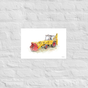 Furrow & Fields Poster JCB 3C II Watercolor | Poster Quality Farmers Merch